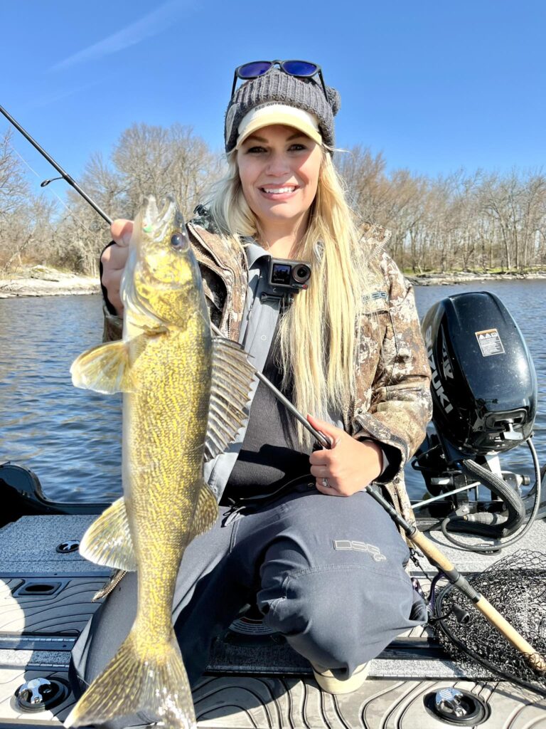 Nicole Stone Outdoors walleye fishing on Lake Kabetogama in the spring