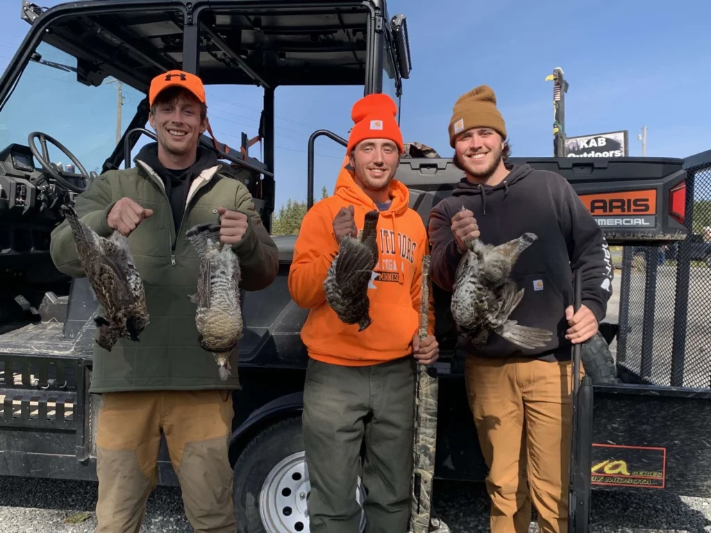 Grouse hunters in northern Minnesota with a successful harvest